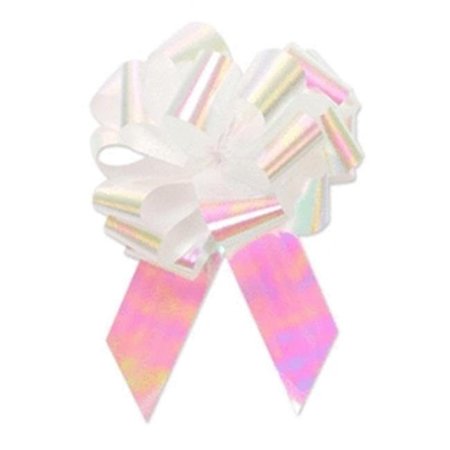 BERWICK OFFRAY Berwick Offray 70191 5 in. Pull Bow Ribbon - Iridescent White 70191